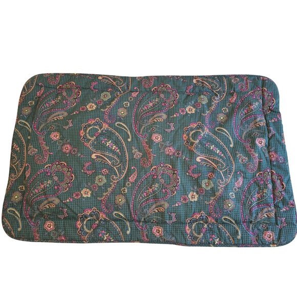 Croscill Croscill Town Country Hunter Green Paisley Floral Sham Set 34X 21 - Picture 2 of 5